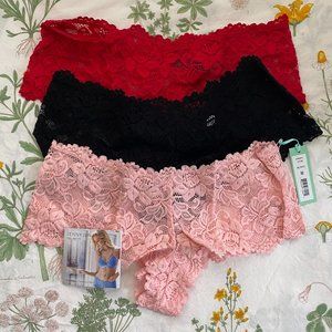 NWT Lace Cheeky Hipster Panties (3-pack)